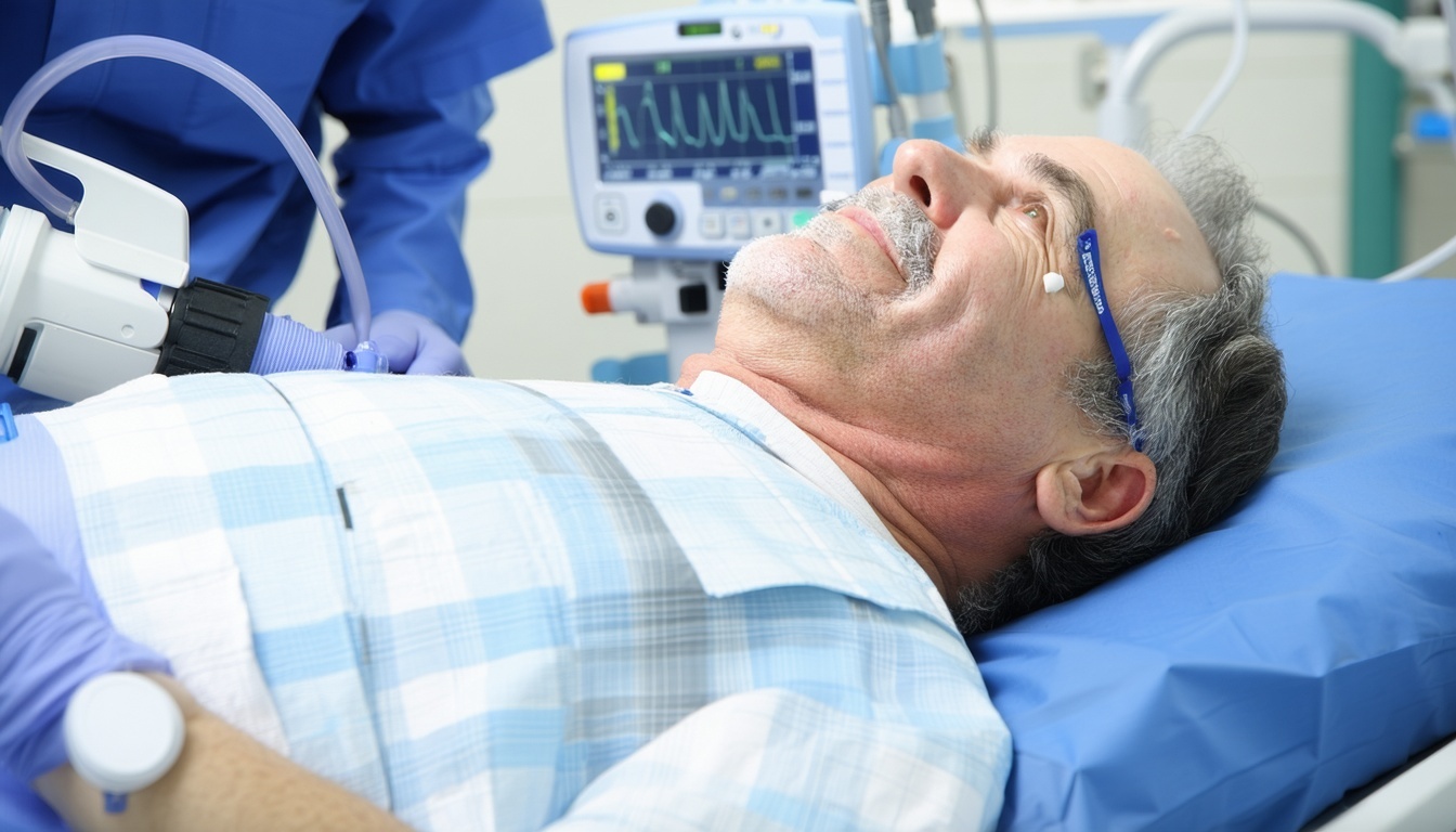 Patient receiving dialysis treatment