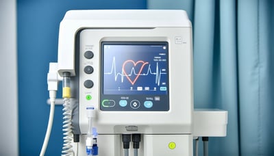 Illustration of a dialysis machine with a heart symbol